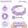 7Pc Puffy Spa Headband and Wristband Set for Washing Face, Skincare Headbands with Scrunchies, Powder Puffs, Sponge, Makeup Headband, Terry Cloth Headband for Mask Makeup Removal-Purple