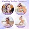 7Pc Puffy Spa Headband and Wristband Set for Washing Face, Skincare Headbands with Scrunchies, Powder Puffs, Sponge, Makeup Headband, Terry Cloth Headband for Mask Makeup Removal-Purple