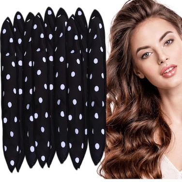 Black Satin Sponge-Rollers for Hair - AHSNYLC 9PCS Sponge Curlers,Soft Curlers to Sleep in,Sponge Hair Rollers,Hair Curlers No Heat,Soft Sleep Hair Rollers,Hair Rollers Stain Heatless Sleep