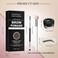 Eyebrow Stamp Stencil Kit - for Waterproof Eyebrows Makeup, Eyebrow Stamp Kit with Sponge Applicator, 10 Eyebrow Stencils, Dual-ended Brow Brush, Waterproof Eyebrow Pomade (Light Brown)