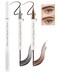 Black Brown Waterproof Eyebrow Pencil and Tinted Brow Gel 2-In-1, Long Lasting Eyebrow Gel Tinted Smudge-Proof,Precision Felt Tip Micro Brow Pen Liquid Eyeliner, Lifting Snatching Eye Makeup for Women
