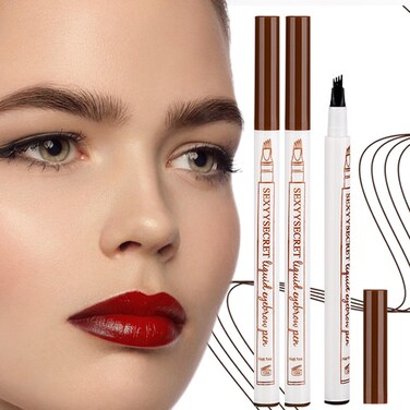 2025 New 2PCS 3D Magic Microblading Eyebrow Pencil, 4 Head Split Waterproof Long lasting Wild Eyebrow Pencil,Upgrade Fine Stroke Eyebrow Pen Makeup Eyebrow Pencil Stay on All Day (Dark Brown)