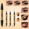 2 in 1 Magic Eyebrow Pencil, 2024 New 3D Microblading Waterproof Eyebrow Pencil, Natural Makeup Fine Stroke Magic Eyebrow Pencil with 4 Micro-Fork Tip for Women (Light Coffee)