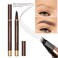 2 Pack Eyebrow Pen, Waterproof Microblading Eyebrow Pencil, 4 Tip Precise Eye Brow Makeup Pen for Women to Effortlessly Create Hair Like Natural Brows, Non Dry Out and Last All Day (Dark Brown)
