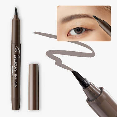 Long-lasting, Waterproof, Eyebrow Tattoo Pen, Creates Natural Looking Brows, Eyebrow Definer Tint, Super Soft Brow Pen, Liquid Eyebrow   PASSIONCAT 2X Eyebrow Tint Pen (No.1 Dark Brown)