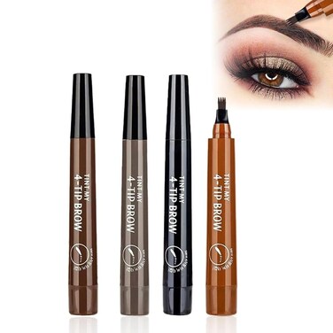 4 Magic Eyebrow Pencils Waterproof Four-Point Liquid Eyebrow Pencil Forked Eyebrow Pencil for Women and Girl