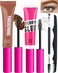 Waterproof Tinted Brow Gel Kit-Rich Auburn Thickening Eyebrow Mascara Gel &amp; Clear Setting Brow Glue,Brow Lift Fast Sculpt,Long Lasting Eye Makeup for Women,Light Medium Dark Brown With Tool-Set04