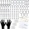 84 PCS Body Septum Piercing Kit 14G 16G Tools for Nose Tongue Lip Ear Eyebrow Belly Button Cartilage Tragus Industrial Barbell Helix Daith Piercing Jewelry Clamps