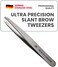 Professional Tweezers - Slant, Durable Lightweight German Stainless Steel, Ultra Precision Tweezers for Eyebrows, Facial Hair, Chin, and Ingrown Hair Removal - Gift (Matte Grey)