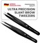 Professional Tweezers Set &ndash; Slant &amp; Point, Ultra Precision German Stainless Steel Tweezers for Eyebrows, Chin, Ingrown Hair &amp; Facial Grooming &ndash; Lightweight with Travel Case (Matte Black)