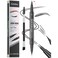 9708 2-Tip Double-Ended Eyebrow Pen, 2-in-1, with Eyebrow Brush. Waterproof and Sweat Proof,Precise Liquid Brow, 5 Shades, Long-Lasting(5#Black)