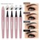 Q708 3D Microblading Eyebrow Pencil, Waterproof, 4-Tipped, Long-Lasting, Micro-Fork Applicator for Natural Brows, All Skin Tones (3#Grey)