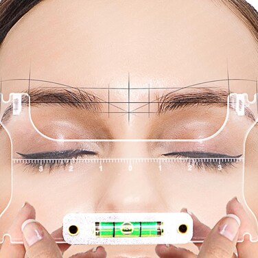 Professional Eyebrow Measuring Tool Kit Microblading Eyebrow Ruler with Level Eyebrow Mapping Tool with Leveler (Brow Peak Ruler Kit #2)