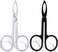 2Pcs Tweezers Scissor Handle Revlon Eyebrow Hair Plucker Remover Facial Hair Eyebrows Care Scissor Stainless Flat Straight Tip Wig Plucking Hair Removal Tweezers for Women(Silver and Black)