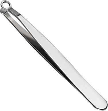 Universal Nose Hair Trimming Tweezers, Stainless Steel Eyebrow Trimmer, Friendly Round Tip, No Mirror Needed Easy Cut, for Noses, Sideburns, Brow, Body (1PC)