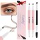 evpct 2Pcs Brown Magic Microblading Dual-Ended Eyebrow Contouring Pen Brow Pencil, with 4 Brush Micro-Fork-Tips Applicator and Precise Brush-Tip, Hair Like Strokes, with Dual-ended Eyebrow Brush