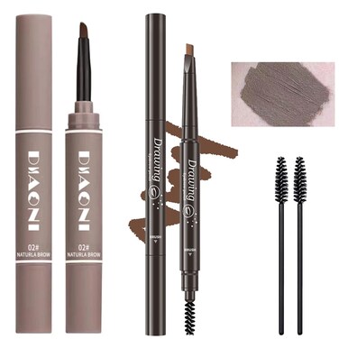 Eyebrow Cream, Eyebrow Tattoo Pencil, with Eyebrow Brushes, long Lasting Waterproof Long Lasting Waterproof and Smudgeproof Natural Looking Brows 2pcs (Brown)