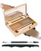 Eyebrow Powder Kit-2 Color Tinted Eye Brow Powder Palette,Waterproof Longlasting Light Brown/Coffee Blonde Brow Filler,Professional Brow Contour Makeup for Women with Mirror Brow Brush &amp; Razor-Set02