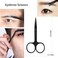 Eyebrow Scissors with Comb, KAJUDA Facial Hair Small Grooming Scissors For Men Women - Eyebrow Trimmer Scissor for Eyebrows, Nose Hair, Mustache, Beard, Eyelash - 3PCS Black
