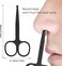 Eyebrow Scissors with Comb, KAJUDA Facial Hair Small Grooming Scissors For Men Women - Eyebrow Trimmer Scissor for Eyebrows, Nose Hair, Mustache, Beard, Eyelash - 3PCS Black