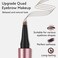 2Pcs Microblading Eyebrow Pen, Long-Lasting Waterproof Eyebrow Pencil with 4-Fork-Tip for 3D Realistic Brow, Easily Create Natural Hair-Like Brow Last All-Day, Eye Brow Pencils for Women -Gray