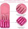 Eyebrow Tweezer Set, 4-Pcs Professional Stainless Steel Tweezers for Men and Women, Precision for Eyebrows, Ingrown Hair, Facial Hair, Lash Extension (Rose Red)