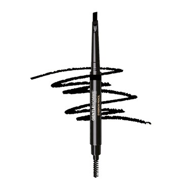 Men's 2-in-1 Eyebrow Brush &amp; Pencil - Shape, Define &amp; Fill In - Ultra-Thin, Long-Lasting Black - Vegan