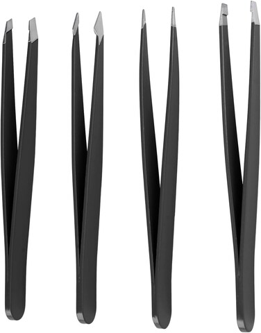 Eyebrow Tweezer Set, Tweezers Set for Women, Precision Tweezer for Eyebrows for Facial Hair, Splinter, Ingrown Hair, Hair Plucking Daily Beauty Tools (4 Pack）