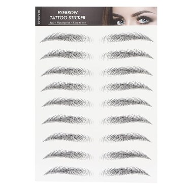 6D Eyebrow Sticker Professional Eyebrow Transfer Sticker Eyebrow Makeup Tool for Women and Girls (Black)(BLACK-05)