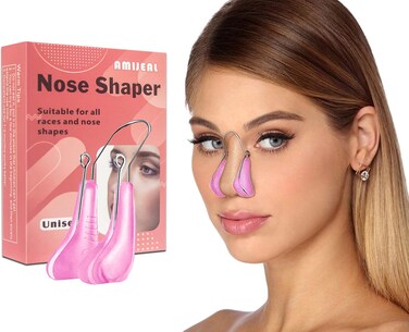 AMIJEAL Nose Shaper Clip Nose Up Lifting Clip Pain-Free Soft Silicone Nose Slimming Device Nose Bridge Straightener Corrector Beauty Tool