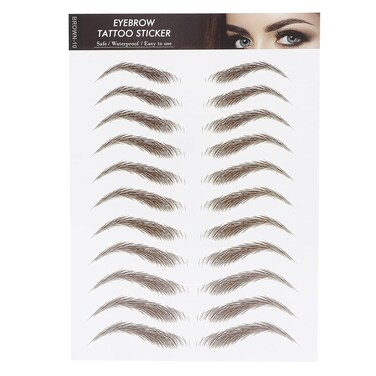 6D Eyebrow Sticker Professional Eyebrow Transfer Sticker Eyebrow Makeup Tool for Women and Girls (Brown)(BROWN-10)