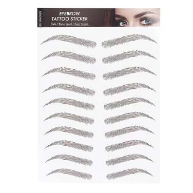 6D Eyebrow Sticker Professional Waterproof Eyebrow Transfer Sticker Eyebrow Makeup Tool for Women and Girls (Brown)(BROWN-08)