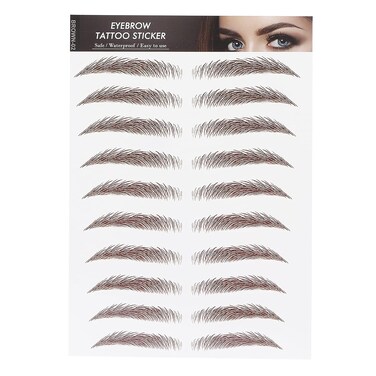 6D Eyebrow Sticker Professional Eyebrow Transfer Sticker Eyebrow Makeup Tool for Women and Girls (Brown)(BROWN-02)