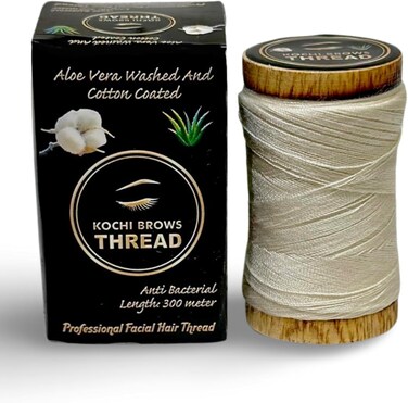 Eyebrow Threading Thread   Organic Cotton Thread for Precise Eyebrow Shaping   Ideal for Salon and Home Use   Thread for Perfect Eyebrow Sculpting (Pack of 1), Natural