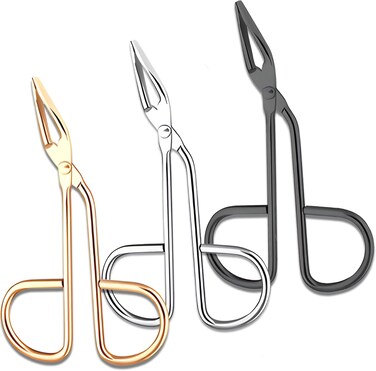 3-Piece Tweezers Set Scissor Handle Slant Tip Eyebrow Tweezers Eyebrow Plucker Tweezers for Facial Hair Removal Includes Black, Silver, &amp; Rose Pink