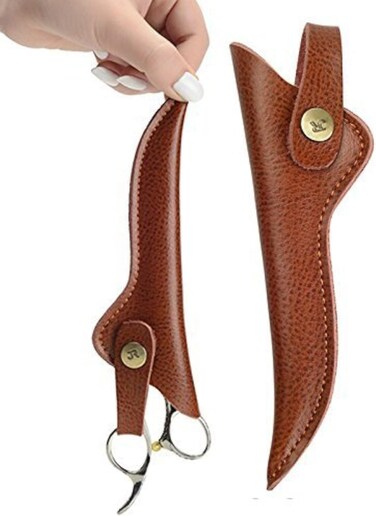 PERFEHAIR Scissor Pouch Holster (Pack of 2), Soft Leather Shear Holder Case for Hair Stylist, Barber, Hairdresser Scissors