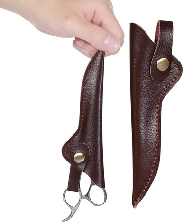 PERFEHAIR Scissor Pouch Holster (Pack of 2), Soft Leather Shear Holder Case for Hair Stylist, Barber, Hairdresser Scissors