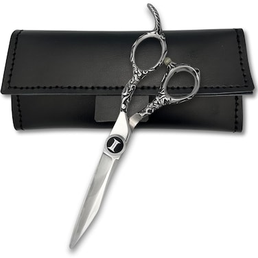 6" Hair Cutting Shears for Professional Use - Decorative Handle - 440C Stainless Steel - Perfect for Wet or Dry Hair Cutting - Used by Barber and Hairdressers - Designed by Saki Shears