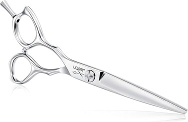 JASON 6 Inch Left Handed Barber Hair Cutting Scissors Professional Salon Shears Razor Edge Hairdressing Scissor Japanese Stainless Steel Reversible Haircut Shear for Men Women