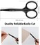 2 Pack 3.75" Premium Nose Hair Scissors, Curved Safety Blades with Rounded Tip for Trimming Small Details Facial Hair, Ear Hair, Eyebrow (Black and Silver)