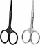 2 Pack 3.75" Premium Nose Hair Scissors, Curved Safety Blades with Rounded Tip for Trimming Small Details Facial Hair, Ear Hair, Eyebrow (Black and Silver)