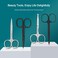 4 Pack Curved and Rounded Facial Hair Scissors Set Black and Sliver for Men Women - Mustache, Nose, Beard, Eyebrows, Eyelashes and Ear Hair Cutting Scissors - Stainless Steel Trimming Scissors