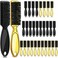 Patelai 30 Pcs Blade Clipper Cleaning Brush Scrub Brush Barber Fade Trimmer Nylon Hair Styling Tool for Men(Gold, Black)
