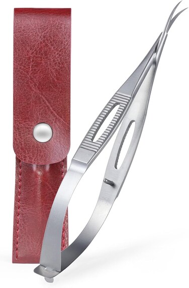 Cuticle Scissors Extra Fine Curved Professional Ultra Sharp Precise Pointed Tip Cuticle Trimmer Cutter for Hang Nails and Dry Skin