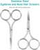 Facial Hair Grooming Scissors for Men &amp; Women: Eyebrow, Nose Hair, Mustache, Beard, Eyelashes, Ear Trimming Kit - Curved &amp; Rounded Safety Tip Clippers - 2PCS Silver.