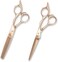 Gold Hair Shears Set for Professional Hair Cutting - Scissors and Thinning Shears - Saki Shears Tsuru