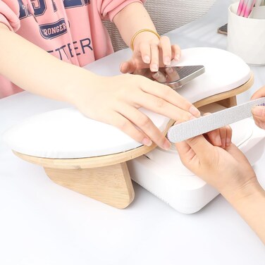 ANGNYA Nail Arm Rest with Detachable Brackets, U-shaped Arm Rest for Nails Tech Microfiber PU Leather Manicure Hand Rest Pillow for Nail Tech Must Haves Manicure Tools