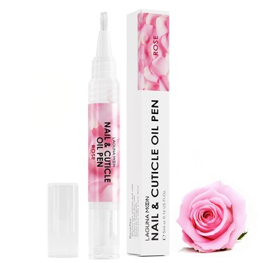 Lagunamoon Cuticle Oil Pen for Nail Nail Oil for Nail Care &amp; Nail Growth - Nourish, Soothe &amp; Moisturize Damaged Nails - Rose, 5 ml