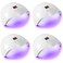 4 Pcs UV LED Nail Lamp, Nail Dryer for Polish UV Light for Nails with Sensor 3 Timers LCD Touch Pink Gift for Women Girls