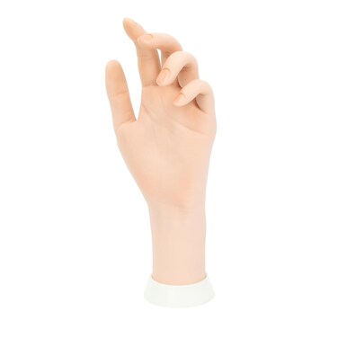 Manicure Practice Hands &amp; Fingers Nail Hand Practice Model Flexible Movable Soft Plastic Hand for Fake Nail Art Starter Training (left)